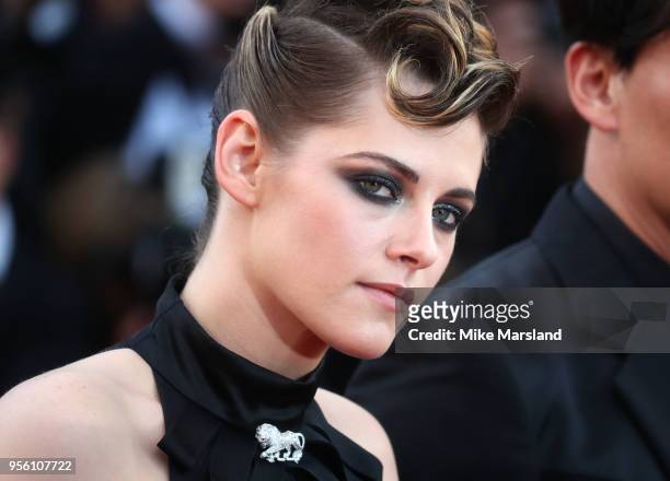 Kristen Stewart attends the screening of "Everybody Knows " and the opening gala during the 71st annual Cannes Film Festival at Palais des Festivals...
