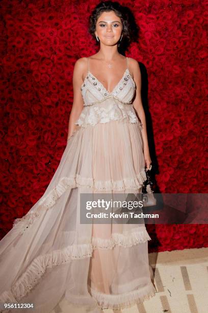 Selena Gomez attends the Heavenly Bodies: Fashion & The Catholic Imagination Costume Institute Gala at The Metropolitan Museum of Art on May 7, 2018...