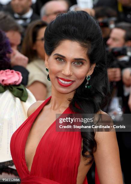 Fagun Thakrar attends the screening of "Everybody Knows " and the opening gala during the 71st annual Cannes Film Festival at Palais des Festivals on...