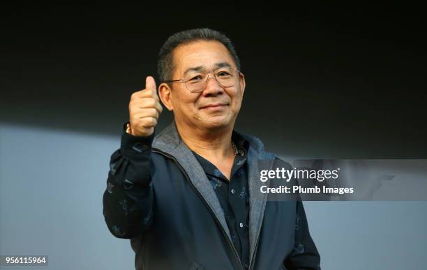 Chairman Vichai Srivaddhanaprabha of OH Leuven during the Belgian First Division A Europa League Playoff tie between OH Leuven and K.V. Kortrijk at...