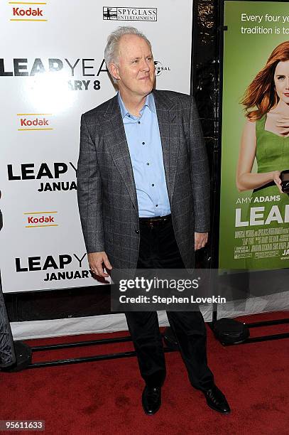 Actor John Lithgow attends the premiere of "Leap Year" at Directors Guild Theatre on January 6, 2010 in New York City.