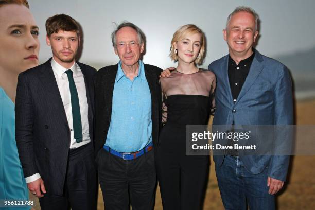 Billy Howle, author Ian McEwan, Saoirse Ronan and director Dominic Cooke attend a special screening of "On Chesil Beach" at The Curzon Mayfair on May...