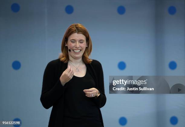 Jen Fitzpatrick, Google vice president, engineering and product management, speaks during the opening keynote address at the Google I/O 2018...