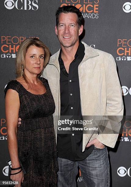 Actor James Denton and wife Erin O'Brien arrives at the People's Choice Awards 2010 held at Nokia Theatre L.A. Live on January 6, 2010 in Los...