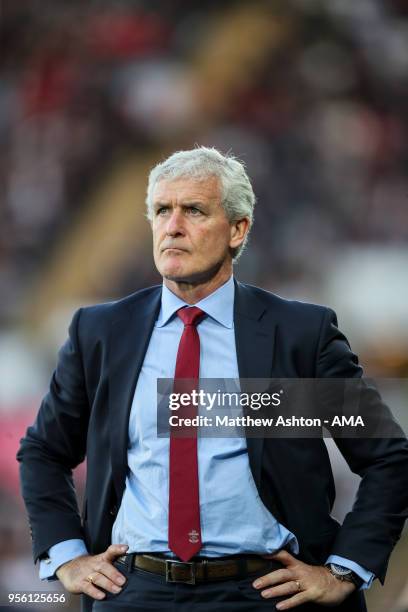 Mark Hughes head coach / manager of Southampton during the Premier League match between Swansea City and Southampton at Liberty Stadium on May 8,...