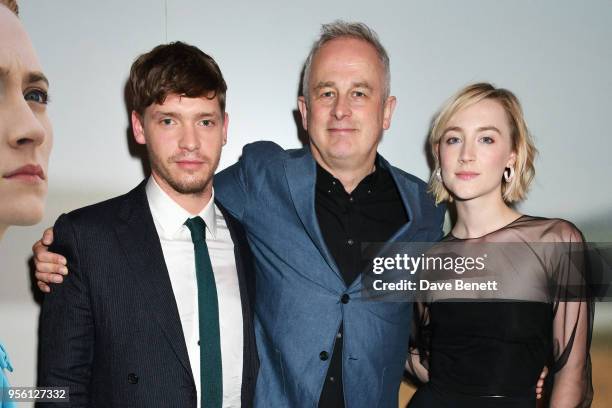 Billy Howle, director Dominic Cooke and Saoirse Ronan attend a special screening of "On Chesil Beach" at The Curzon Mayfair on May 8, 2018 in London,...