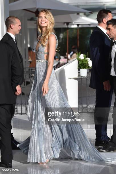Romee Strijd is seen at Hotel Martinez during the 71st annual Cannes Film Festival at on May 8, 2018 in Cannes, France.