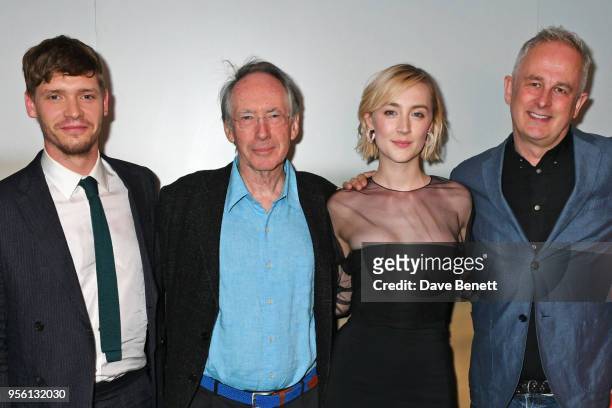Billy Howle, author Ian McEwan, Saoirse Ronan and director Dominic Cooke attend a special screening of "On Chesil Beach" at The Curzon Mayfair on May...