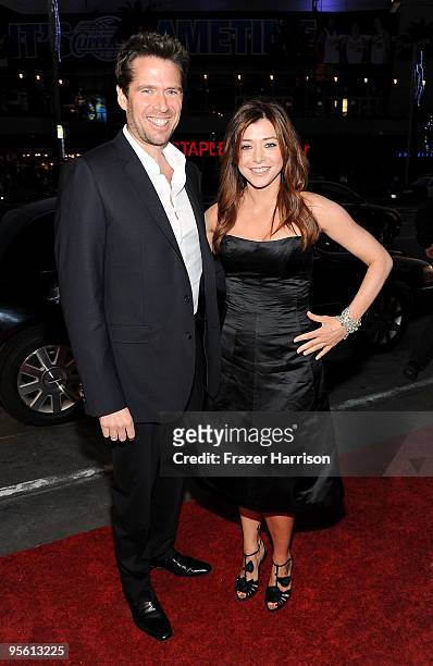 Actors Alexis Denisof and Alyson Hannigan arrive at the People's Choice Awards 2010 held at Nokia Theatre L.A. Live on January 6, 2010 in Los...