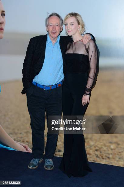 Ian McEwan and Saoirse Ronan attend a special screening of 'On Chesil Beach' at The Curzon Mayfair on May 8, 2018 in London, England.