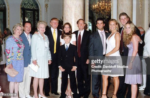 Left to right, Elizabeth Trump Grau, her husband Jim Grau, Judge Maryanne Trump Barry, Donald Trump, Lisa Desmond, her son Robert, David Desmond,...