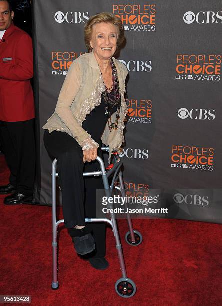 Actress Cloris Leachman arrives at the People's Choice Awards 2010 held at Nokia Theatre L.A. Live on January 6, 2010 in Los Angeles, California.