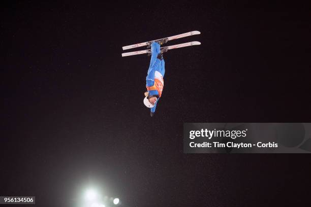 Kiley McKinnon of the United States in action while winning the gold medal during the Freestyle Skiing Ladies' Aerials Final at Phoenix Snow Park on...