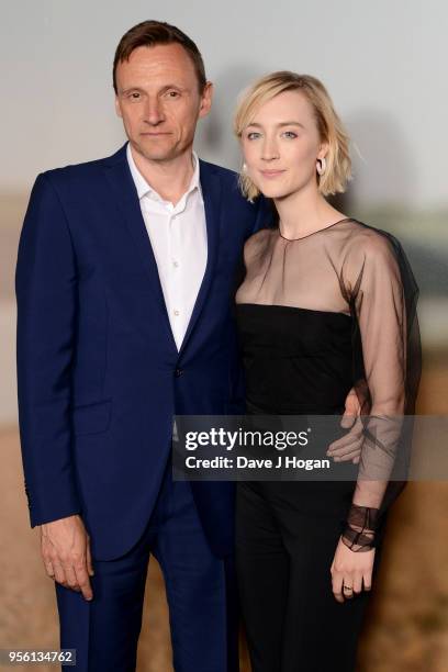 Of Lionsgate UK and Europe, Zygi Kamasa and Saoirse Ronan attend a special screening of 'On Chesil Beach' at The Curzon Mayfair on May 8, 2018 in...