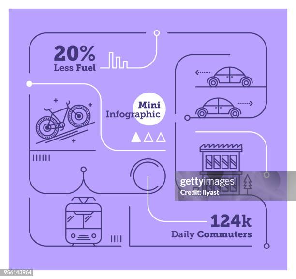 city commuters mini infographic - view icon stock illustrations