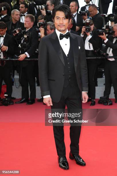 Aaron Kwok attends the screening of "Everybody Knows " and the opening gala during the 71st annual Cannes Film Festival at Palais des Festivals on...