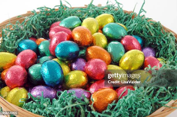 easter eggs - easter egg chocolate stock pictures, royalty-free photos & images