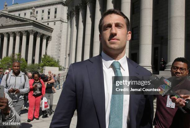 Alex Spiro, legal counsel representing Jay-Z, departs the Thurgood Marshal Federal Court on May 8, 2018 in New York City. Jay-Z, real name Sean...