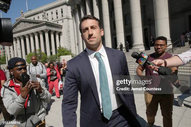 Alex Spiro, legal counsel representing Jay-Z, departs the Thurgood Marshal Federal Court on May 8, 2018 in New York City. Jay-Z, real name Sean...