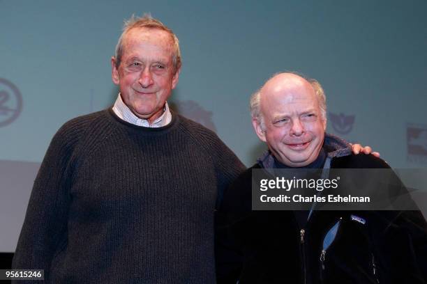 Writers/actors Andre Gregory and Wallace Shawn attend a screening of "My Dinner With Andre" followed by a conversation with the cast at the Walter...