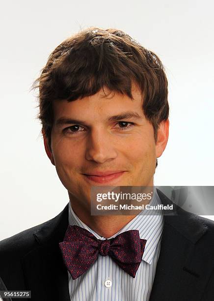 Actor Ashton Kutcher poses for a portrait for Favorite Web Celeb during the People's Choice Awards 2010 held at Nokia Theatre L.A. Live on January 6,...