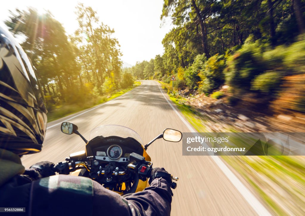 Motorbike Ride On A Country Road