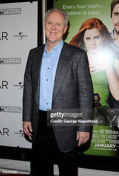 Actor John Lithgow attends the premiere of "Leap Year" at the Directors Guild Theatre on January 6, 2010 in New York City.