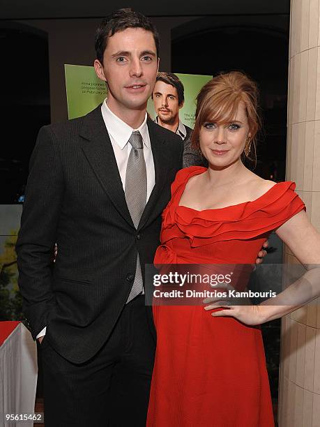 Actor Matthew Goode and actress Amy Adams attend the after party for the premiere of "Leap Year" at the Rouge Tomate on January 6, 2010 in New York...