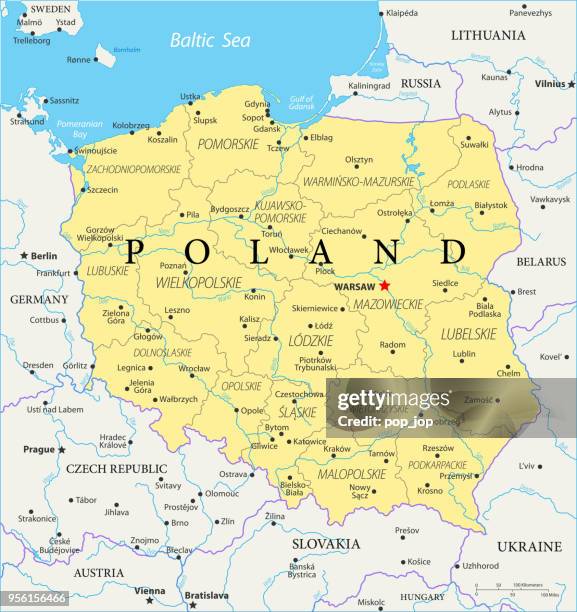 map of poland - vector - czech republic flag vector stock illustrations