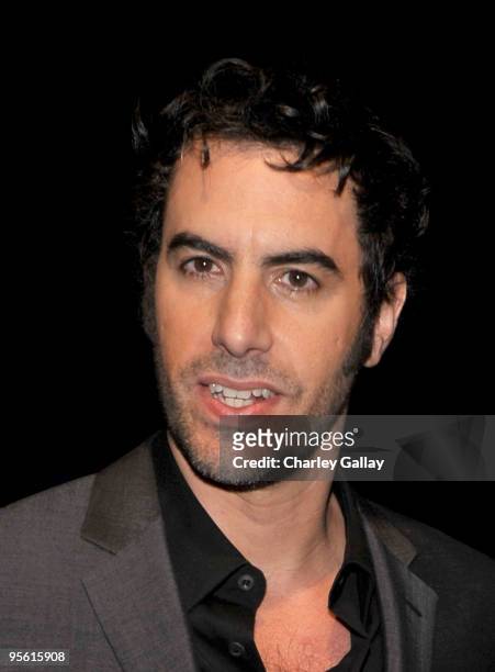 Actor/director Sacha Baron Cohen poses backstage during the People's Choice Awards 2010 held at Nokia Theatre L.A. Live on January 6, 2010 in Los...