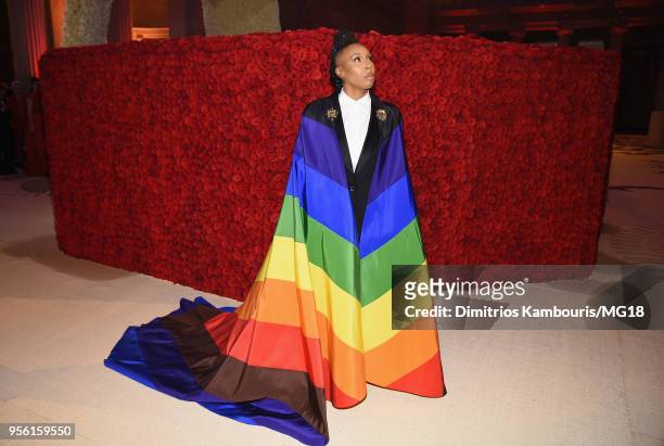 Lena Waithe attends the Heavenly Bodies: Fashion & The Catholic Imagination Costume Institute Gala at The Metropolitan Museum of Art on May 7, 2018...
