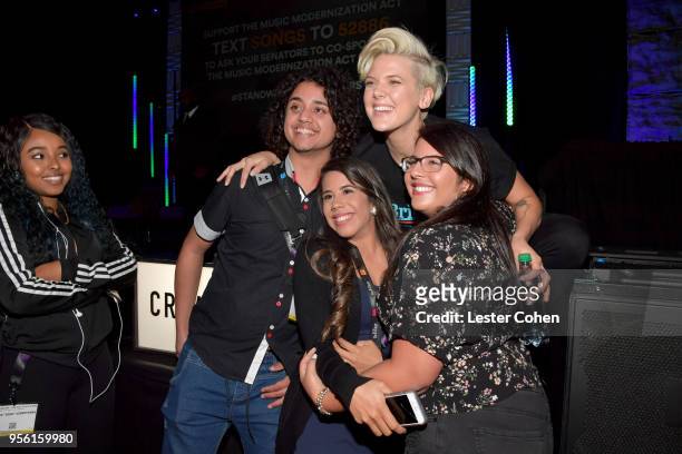 Attendees meet with singer/songwriter Betty Who during the 'Renaissance Women in Music' panel at The 2018 ASCAP "I Create Music" EXPO at Loews...
