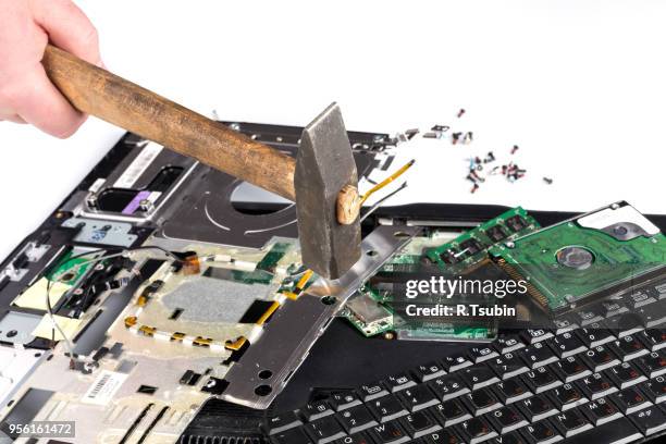 Hammer Smashed Computer 131 Hammer Break Glass Stock Photos, High-Res Pictures, and Images ...