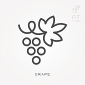 Line icon grape