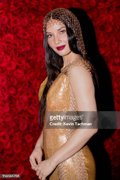 Olivia Munn attends the Heavenly Bodies: Fashion & The Catholic Imagination Costume Institute Gala at The Metropolitan Museum of Art on May 7, 2018...