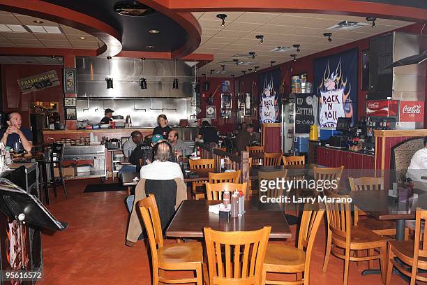 Atmosphere at Nicko McBrain of Iron Maiden restaurant Rock N Roll Ribs on January 6, 2010 in Coral Springs, Florida.