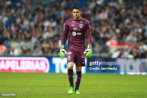 Goalkeeper Hugo Gonzalez of Monterrey reacts during the quarter finals second leg match between Monterrey and Tijuana as part of the Torneo Clausura...