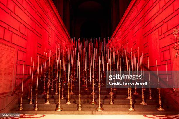 An interior view during Heavenly Bodies: Fashion & The Catholic Imagination Costume Institute Gala at The Metropolitan Museum of Art on May 7, 2018...
