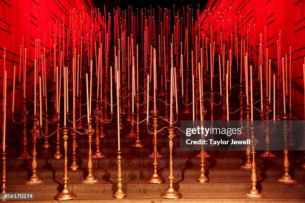 An interior view during Heavenly Bodies: Fashion & The Catholic Imagination Costume Institute Gala at The Metropolitan Museum of Art on May 7, 2018...