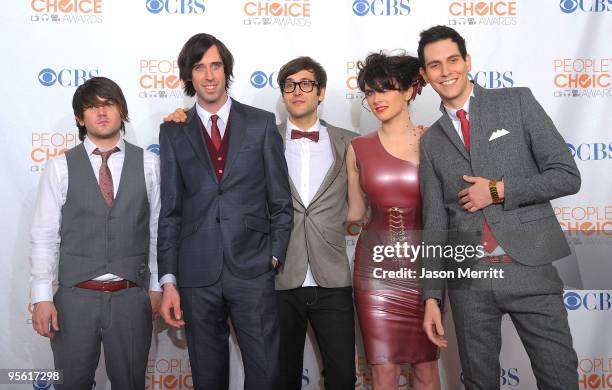 The group Starship Cobra poses in the press room during the People's Choice Awards 2010 held at Nokia Theatre L.A. Live on January 6, 2010 in Los...