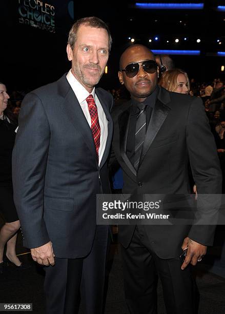 Actors Hugh Laurie and Omar Epps during the People's Choice Awards 2010 held at Nokia Theatre L.A. Live on January 6, 2010 in Los Angeles, California.