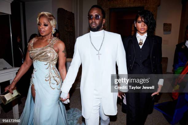 Mary J. Blige, Fashion designer Sean Combs and Cassie Ventura attend Heavenly Bodies: Fashion & The Catholic Imagination Costume Institute Gala at...