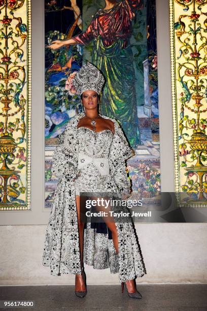 Rihanna attends Heavenly Bodies: Fashion & The Catholic Imagination Costume Institute Gala at The Metropolitan Museum of Art on May 7, 2018 in New...