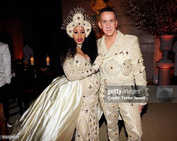Cardi B and Jeremy Scott attend Heavenly Bodies: Fashion & The Catholic Imagination Costume Institute Gala at The Metropolitan Museum of Art on May...