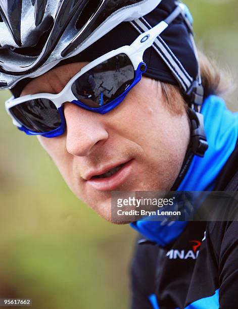 Bradley Wiggins of Great Britain and Team SKY prepares to train with his team mates on a Team SKY Training Camp on January 6, 2010 in Valencia, Spain.