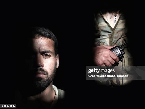 Aiman Swade, 31 year old FSA commander says: "I am the leader of these fighters, my radio is what I carry with me all the time, its how I organize...