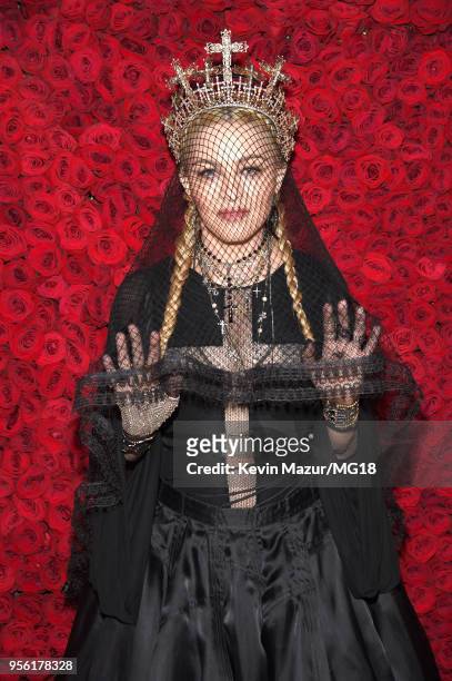 Madonna attends the Heavenly Bodies: Fashion & The Catholic Imagination Costume Institute Gala at The Metropolitan Museum of Art on May 7, 2018 in...