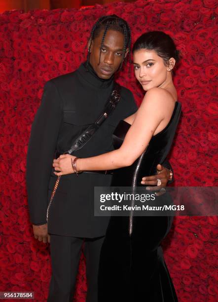 Travis Scott and Kylie Jenner attend the Heavenly Bodies: Fashion & The Catholic Imagination Costume Institute Gala at The Metropolitan Museum of Art...