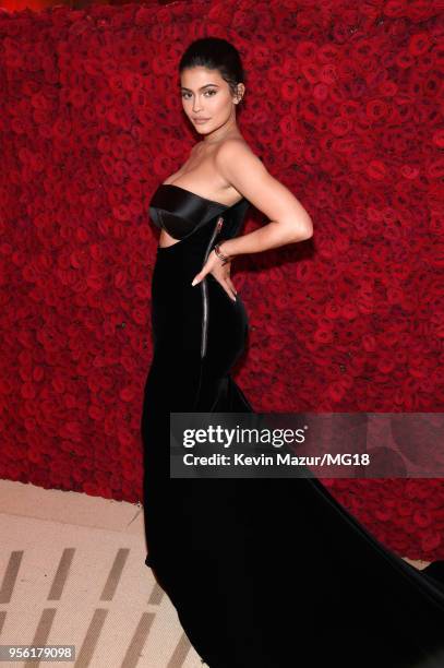 Kylie Jenner attends the Heavenly Bodies: Fashion & The Catholic Imagination Costume Institute Gala at The Metropolitan Museum of Art on May 7, 2018...