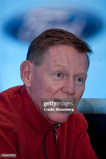 Alan Mulally, president and chief executive officer of Ford Motor Co., speaks during an interview at the 2010 International Consumer Electronics Show...